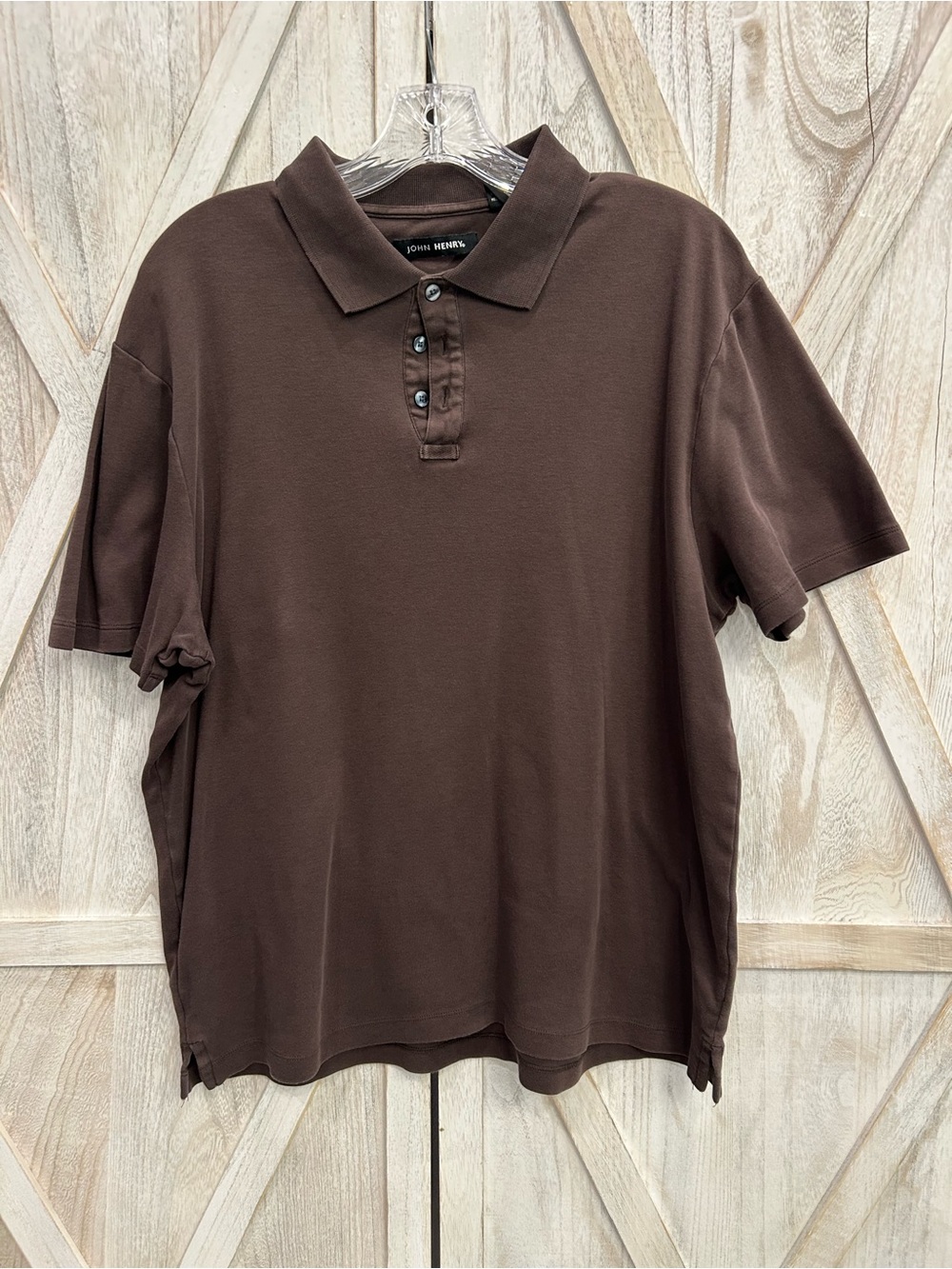 John Henry Woven Black Label 100% Cotton Large Polo